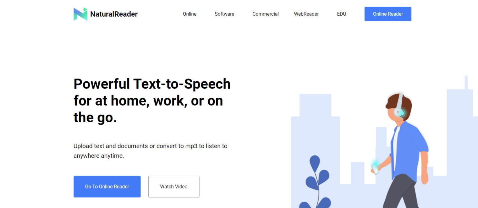 Natural Reader interface 