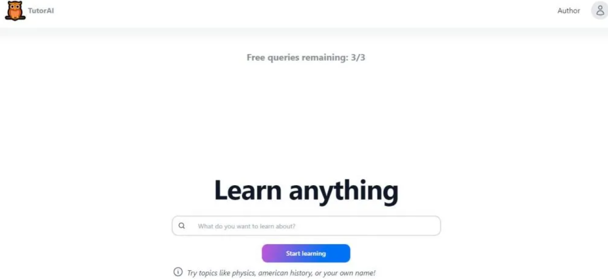 TutorAI interface