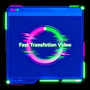 AI text to video generator interface, fast transformation, energetic style, modern technology, bright colors
